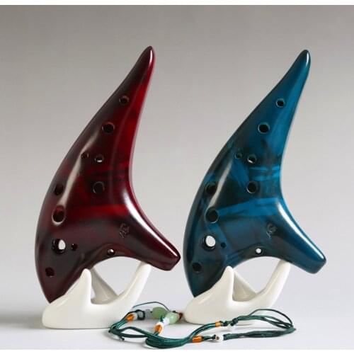 12 Holes Ceramic Ocarina Alto C Tone Classic Flute Instruments with Protection Bag + Lanyard Gift High Quality Dropshipping