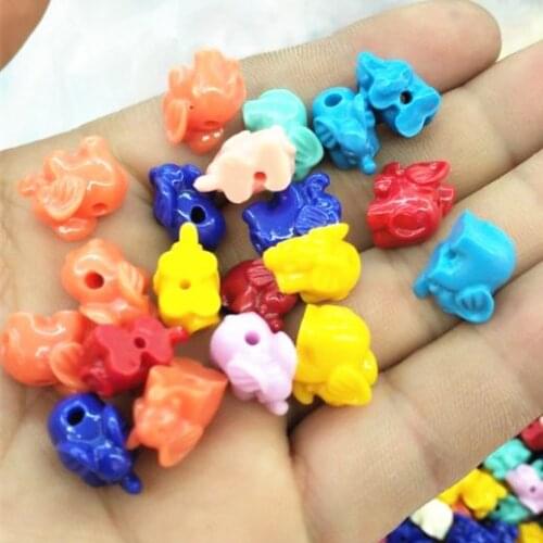 20 PCS elephant clay beads mixed colors middle drilled hole beads 8x14mm top selling jewelry components diy jewelry findings