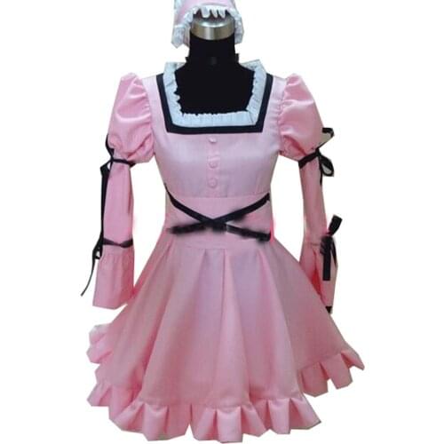 2016 Future Diary Mirai Nikki Heroine Uryuu Minene Anime Cosplay Custom Made Pink Dress Lolita Style