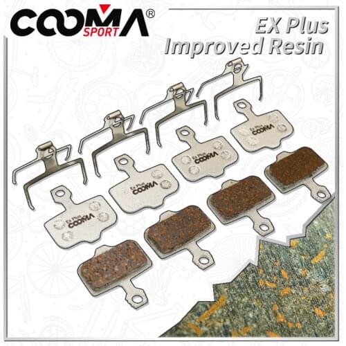 4 Pairs, Ex Plus Resin Bicycle Disc Brake Pads For Avid Elixir R, CR, CR Mag, 1, 3, 5, 7, 9, X.0, XX, World cup, Alu-Alloy