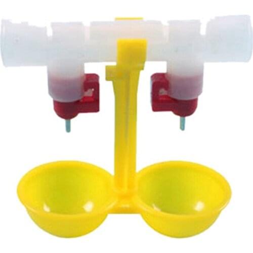 40PCS Chicken Waterer,Chicken Water Feeder Double Hanging Bowls Poultry Drinking Machine,Chicken Water Nipple Waterer