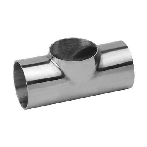 57mm O/D 304 Stainless Steel Sanitary Weld Flat Tee 3 Way Connector Pipe Fitting