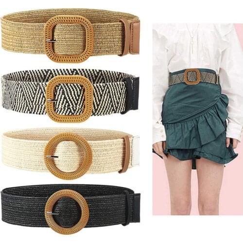 60% Dropshipping!!Women Vintage Style Bohemian Braided Waist Belt Summer Female Buckle Waistband