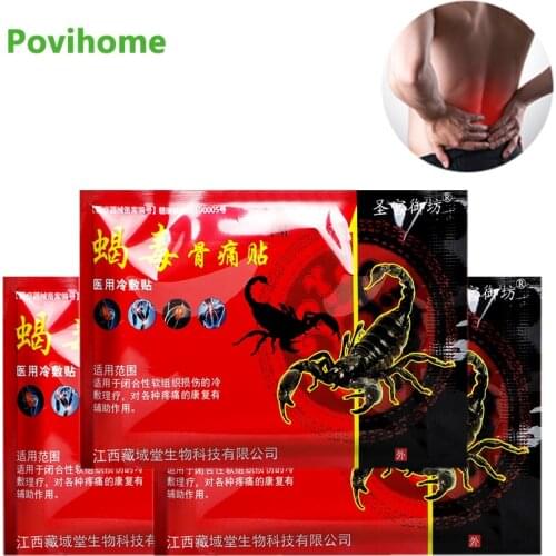 8Pcs Scorpion Analgesic Patch Pain Relief Chinese Medical Plaster Knee Back Arthritis Joint Muscle Ache Body Massage Patches