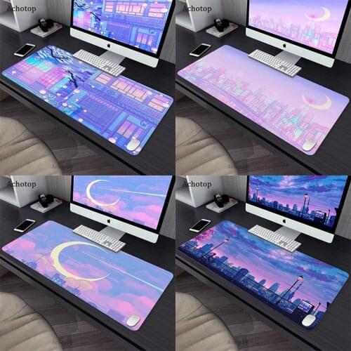 Achotop Christmas gift cartoon Anime moon landscape Large Mouse pad PC Computer mat Free Shipping Large Mouse Pad Keyboards Mat