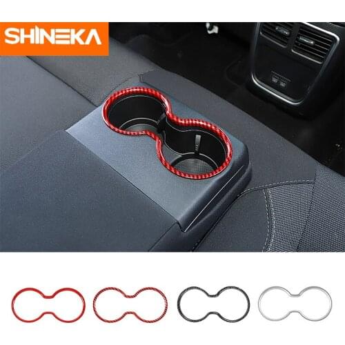 SHINEKA Interior Accessories For Dodge Charger Car Rear Center Armrest Box Cup Holder Decoration Cover For Dodge Charger 2010