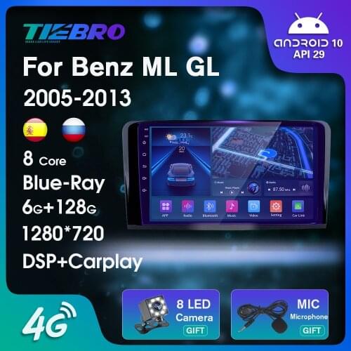 Blu-ray 1280*720P IPS Car Radio For Mercedes Benz ML GL ML350 GL320 X164 2005-2013 2DIN Android10 Auto Radio GPS Navigation IGO
