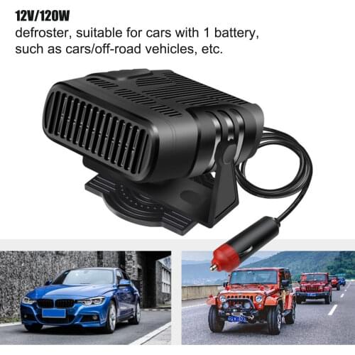 12V/24V Car Heater 120W Auto Truck Heating Cooling Fan Demister 360 Rotation Electric Heater Window Mist Remover Car Defroster
