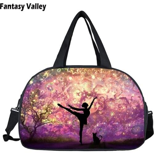 Ballet Dancer In The Stars Girls Travel Bag Women Handbags Waterproof Nylon Travel Bag Luggage Shoes Holder Duffle Bags