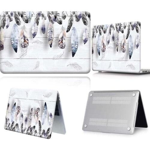 White Feather Pattern Laptop Case For Apple Macbook 12/Air 11 13 A2337/Pro 13(A2251 A2289) 15 16 Fasion Cover For Pro 13 A2338