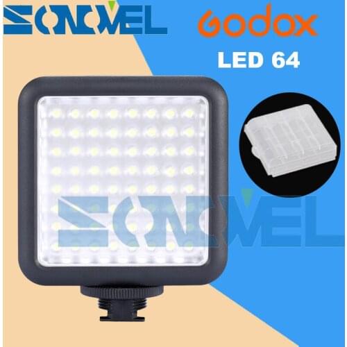 Godox LED64 LED Video Light for DSLR Camera Camcorder mini DVR as Fill Light for Wedding News Interview Macro photography