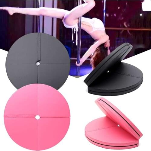 PVC 120x10cm 150x10cm Pole Dance Mat Indoor Yoga Mats Gym Fitness Equipment Women Training Non-slip Round Folding Protect Pad