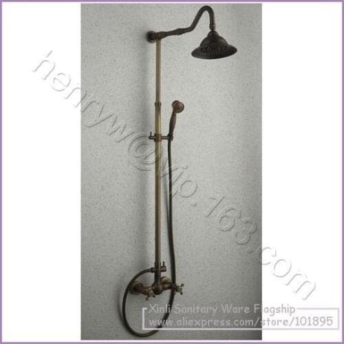 L15891 - Luxury Wall Mounted Bronze Finish Brass Shower Set