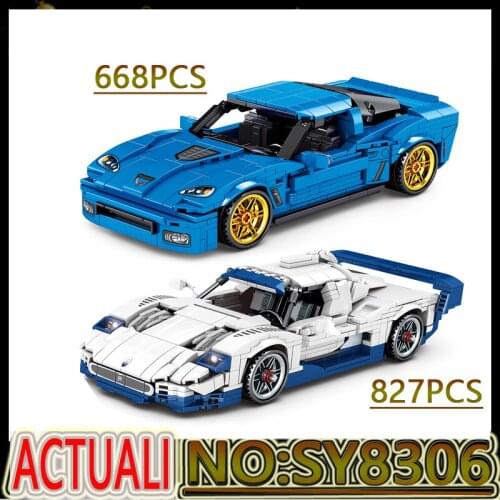 Hot Supercar Sports Creator Ideas Series City Pull Back Speed Racer Building Blocks Toy Childrens Christmas Birthday Gift S8306