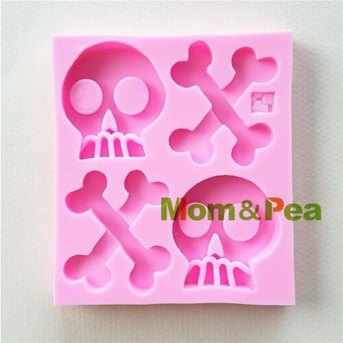 Mom&Pea 1076 Free Shipping Skeleton Silicone Mold Cake Decoration Fondant Cake 3D Mold Food Grade