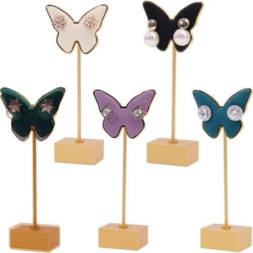 Metal Butterfly Earrings Stand Holder Shelf Jewelry Display Rack Bracket Earring Organizer for Woman Girl Gifts Photography