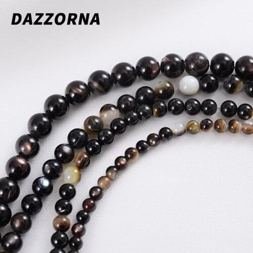 3/4/5/6mm Fashion Natural Shell Stone Beads Charms Round Shell Pearl Loose Beads For Jewelry Making DIY Bracelet Accessories
