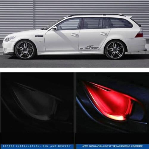 4pc CF style stickers on cars interior inside door handle atmosphere lamp for Bmw e61 e32 e38 e92 e91 e93 e39