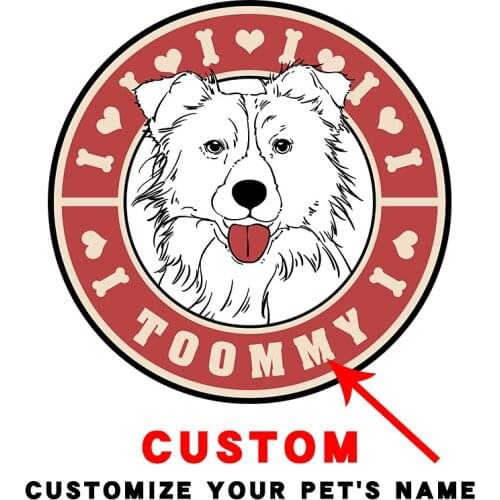 Border Collie animals dog patterns custom name of your pet patches for clothing iron on patches cheap Thermal transfer printing
