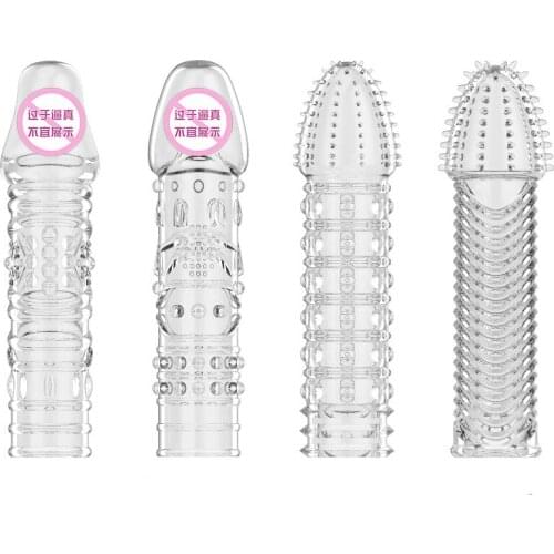 Newest Reusable Condom Crystal Cock Rings Adult Sex Products Sex Toys Penis Sleeves Penis Extension Enlargement For Adult