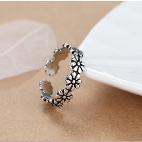 Charm Flowers Finger Ring For Women Men Vintage Boho Knuckle Party Rings Punk Jewelry Girls Gift