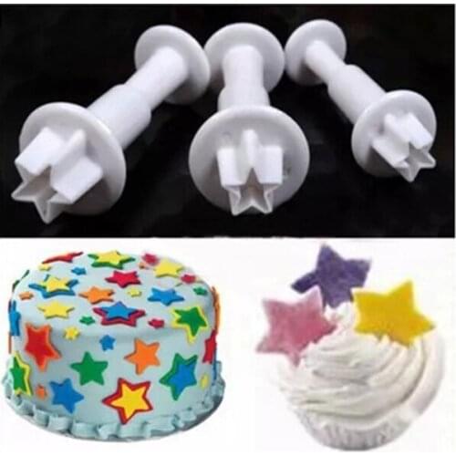 Star Shape Plastic Plunger Mould Cake Cream Decoration Tool Confectionery Tools Cookie Cutter