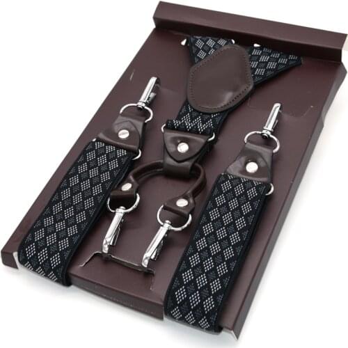 Casual Suspenders 3.5cm*120cm Spanex Elastic Suspenders Men Buckle Belt Y-back Shape Trousers Straps Fathers Day Gifts MBD8501