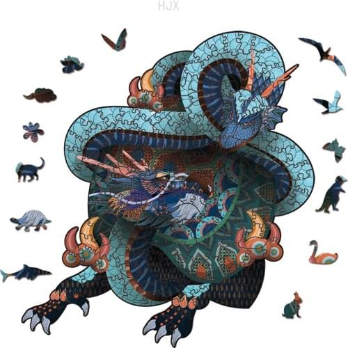 Funny Cool Stuff Jigsaw Puzzle Wooden Toys Animals Puzzles for Adults Stress Relief Educational Wood Toy Kids Boy Girls Children