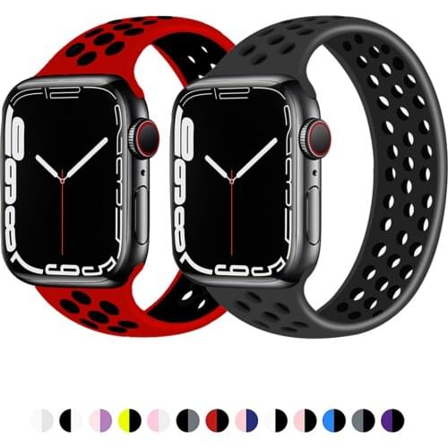 Solo Loop strap for Apple Watch Band 42mm 38mm Breathable Elastic Silicone bracelet iWatch 6/5/4/3/2/1/SE 44mm 40mm wristband