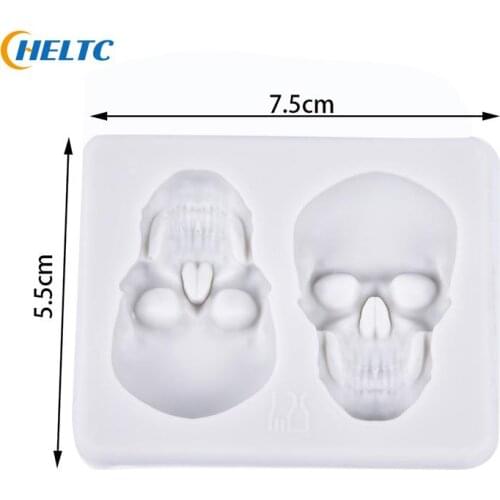 3D Skeleton Head Skull Silicone DIY Chocolate Candy Molds Party Cake Decoration Mold Pastry Baking Decoration Tool