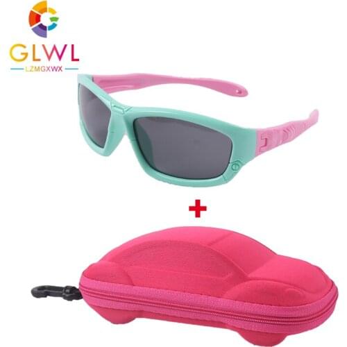 Polarized Sunglasses Kids Colored Lenses Children‘s Glasses Car Case Baby Sports Eyewear Boys Girls Unbreakable Sunglass Fashion