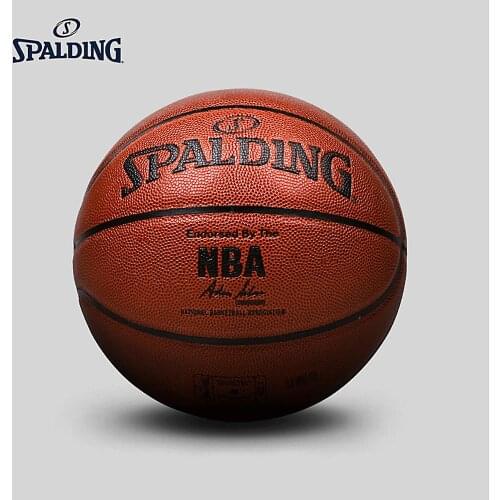 SPALDING ORIGINAL classic SILVER basketball official size and weight 7# PU material indoor outdoor mens match ball 74-608Y