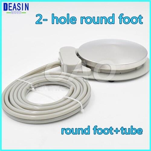 2018 DEASIN New Dental 2 holes foot control switch with tube pedal Dental Valve dental materials dental chair unit