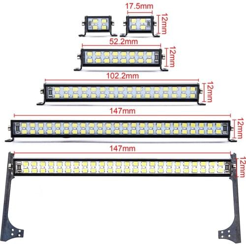 1pcs LED Light Bar Roof Lamp CH3 Control for 1/10 RC Crawler Axial Capra SCX10 II 90046 RGT EX86100 TRX6 TRX4 D90