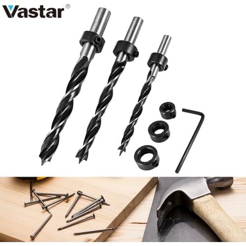 Vastar 3pcs Drill Bit Wood Drilling Hole Saw Hole Fit Drill 6 8 10mm Hole Drilling Tool Guide For Carpenter
