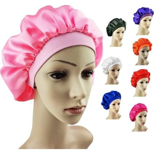 30cm width Womens satin hair bonnet for sleeping silk hair wrap Lili and bathing cap Nightcap For Women Men Unisex Cap bonnet