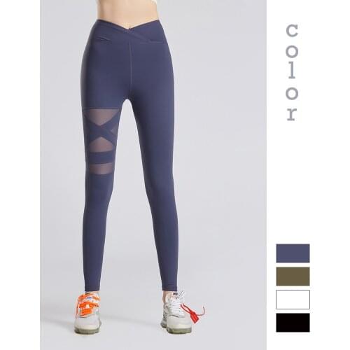 Moonglade Gym Leggings New Yoga Pants Sports Fitness Clothes Women Running Slim Mesh High Waist Elasticity Solid Color