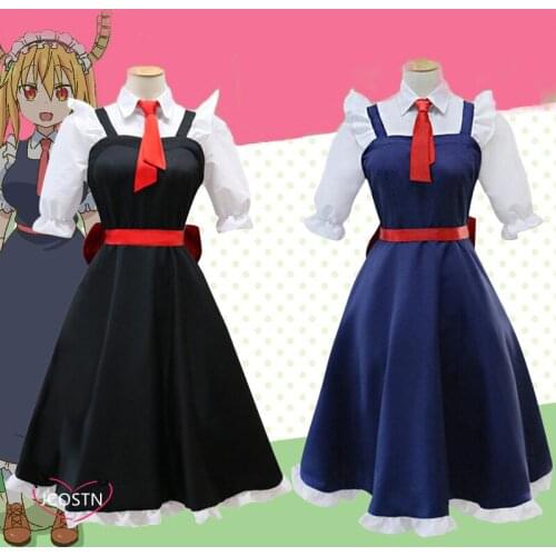 Hot Maid Cosplay Customs Women Sets Party Clothes Halloween Costumes + Wig+ Head Wear + Tail + Skirt Support