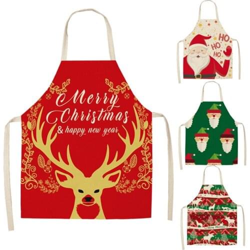 1 Pcs Christmas Kitchen Aprons for Woman Xmas Decoration Aprons for Kids Adults Women Men Dinner Party Cooking Apron