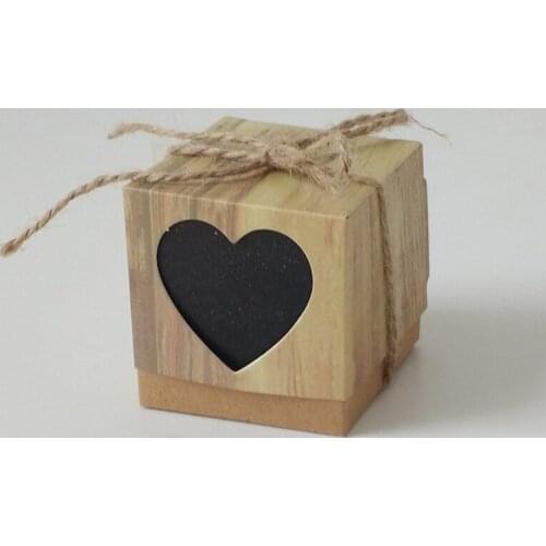 10Pcs To Pack Candy/Cookie/Jewelry/Biscuits Brown Box Natural Kraft Gift Packaging Box With Heart Shape Window