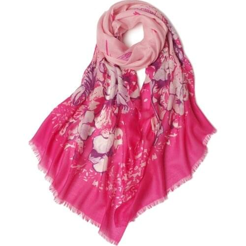 100%goat cashmere vintage printed womens fashion elegant thin scarf shawl pashmina 70x190cm 2color