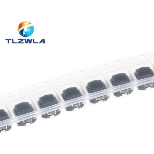 100PCS Braid Tact Switch 6*6*5MM Mute Switch Silicone Keypad Push Button Switch 6X6X5 MM 2Pins Silent Switches