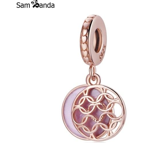 2018 Authentic 925 Sterling Silver Bead Charm Pattern Of Love Pendant Charms Rose Gold Fit Pandora Bracelets Women Jewelry