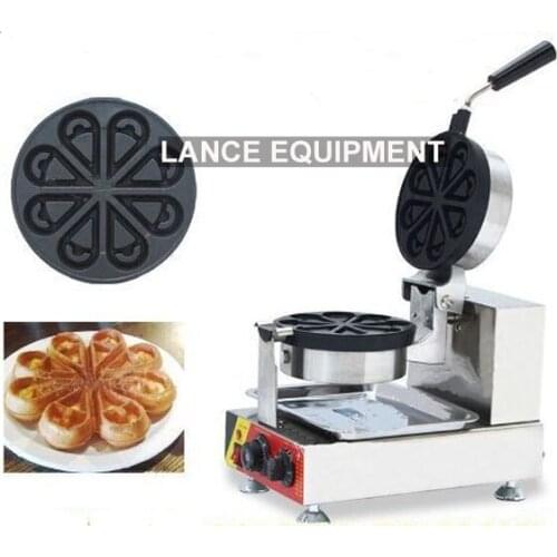 220V Non-Stick automatic water droplets shaped waffle maker/ Petals waffle machine