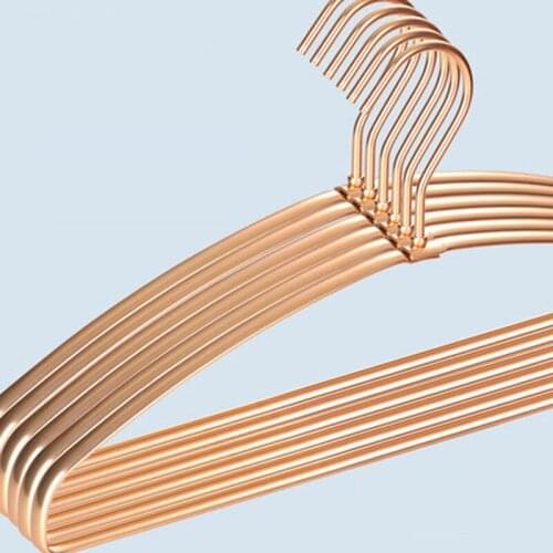 5 pcs/lot Aluminium Alloy Clothes Hangers for Suits Non-slip Ultra Thick Coat Hanger of Gold Color Wide Shoulder Seamless Suit Support