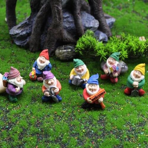 6Pcs/Set Garden Miniature Gnome Elf Doll Resin Ornaments Cute Dwarf Garden Decorations For Outdoor House Decor