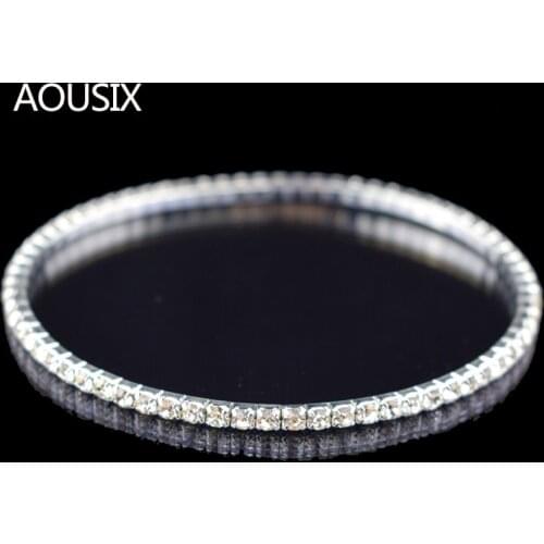 YLIOYE Jewelry Anklets for Women Foot 1/2/3 Rows Crystal Stretch Anklet Stretchable Barefoot Sandals Bracelet ankle the Female