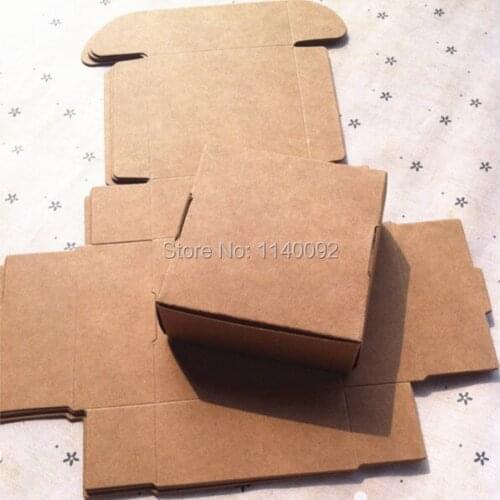 Free shipping 50 pcs a lot 7x7x3cm retro kraft packing box/cute headgear case/collection box/storage case/lovely snack paper box