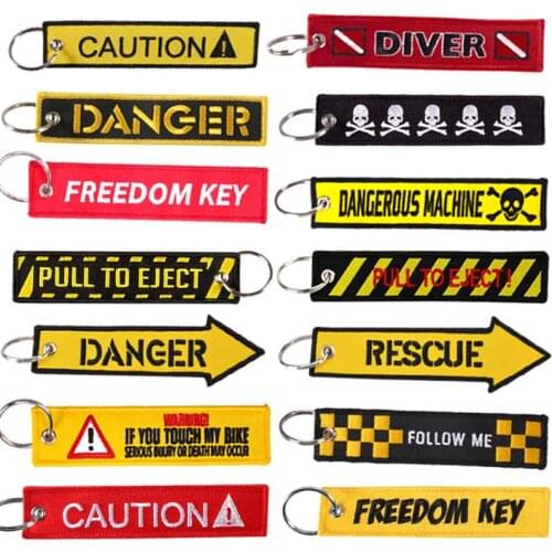 New Pull To Eject Key Chains Striped Embroidery Key Ring for Motorcycle Car OEM Keyring Tag Jewelry Keychains llaveros chaveiro