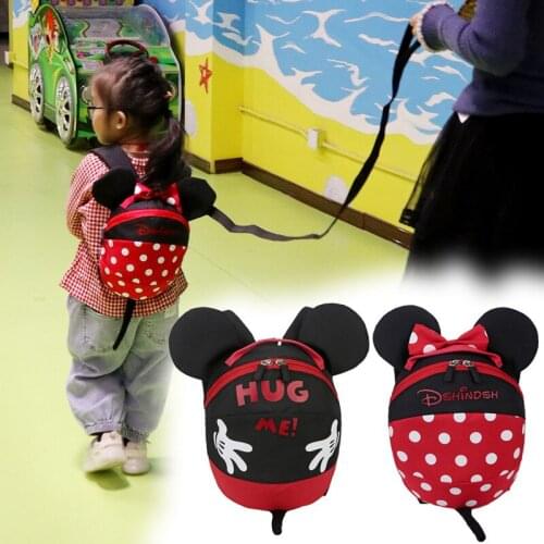 Disney childrens school bag anti-lost Mickey backpack new little girl boy baby casual fashion cute backpack